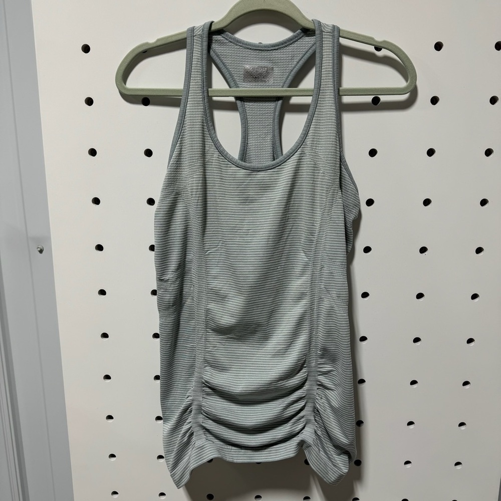 Athleta Gray Striped Tank Top